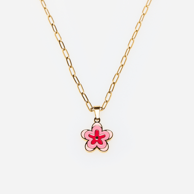 Collar Flor Rosa