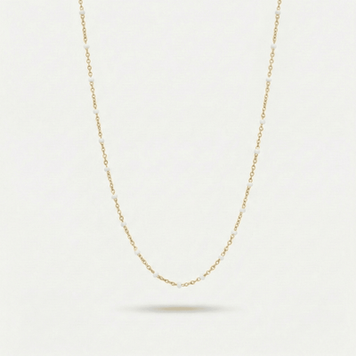 Choker Cuentas Blancas
